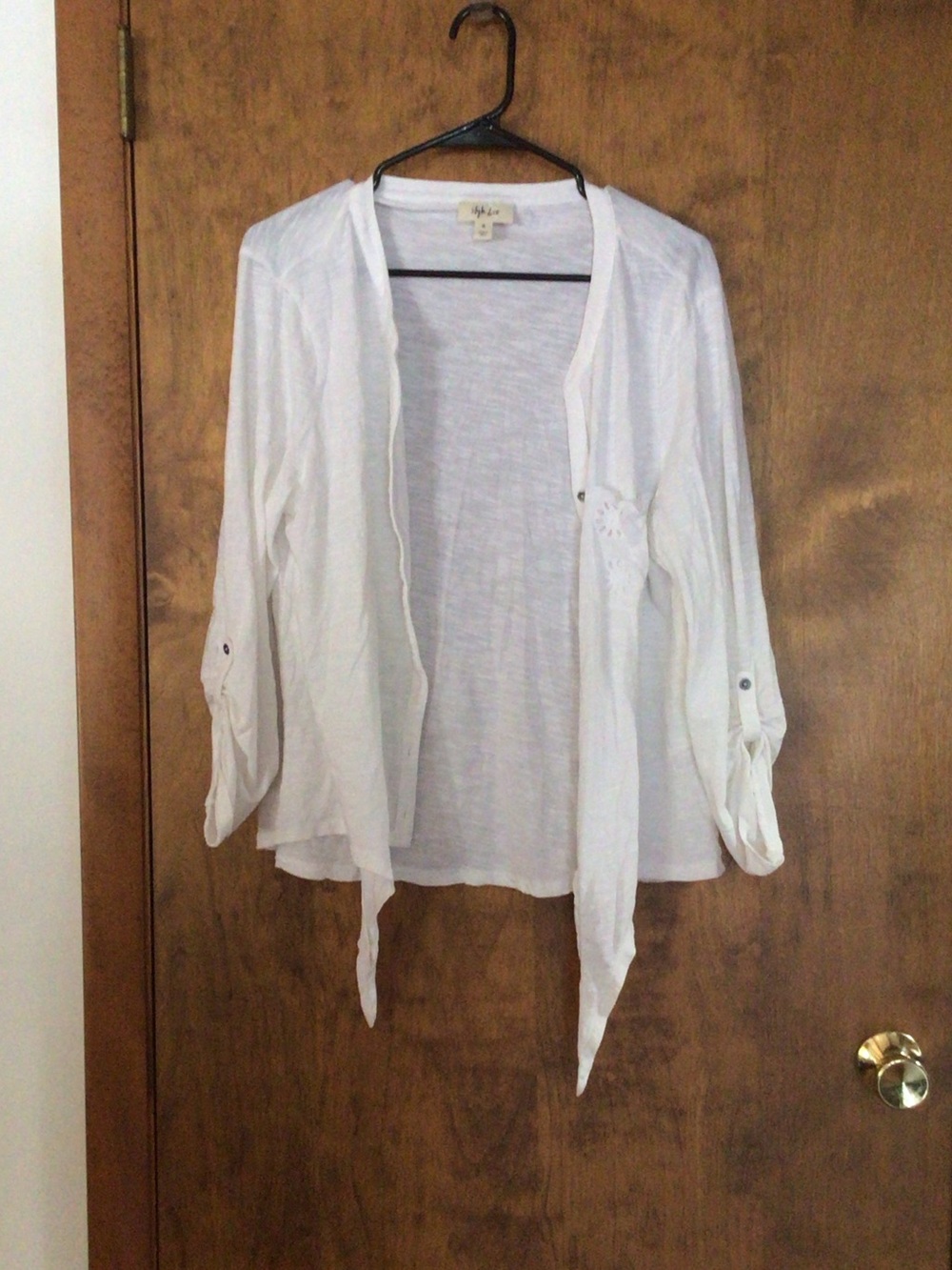 Style & Co. White Open-Front Lightweight Cardigan